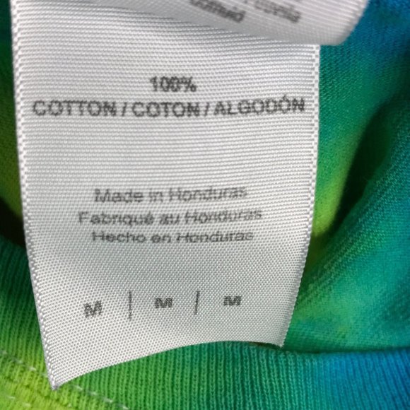 NASA Mens Shirt Medium Red Rainbow Tie Dye Long Sleeve Pullover Spiral Space - Picture 14 of 16